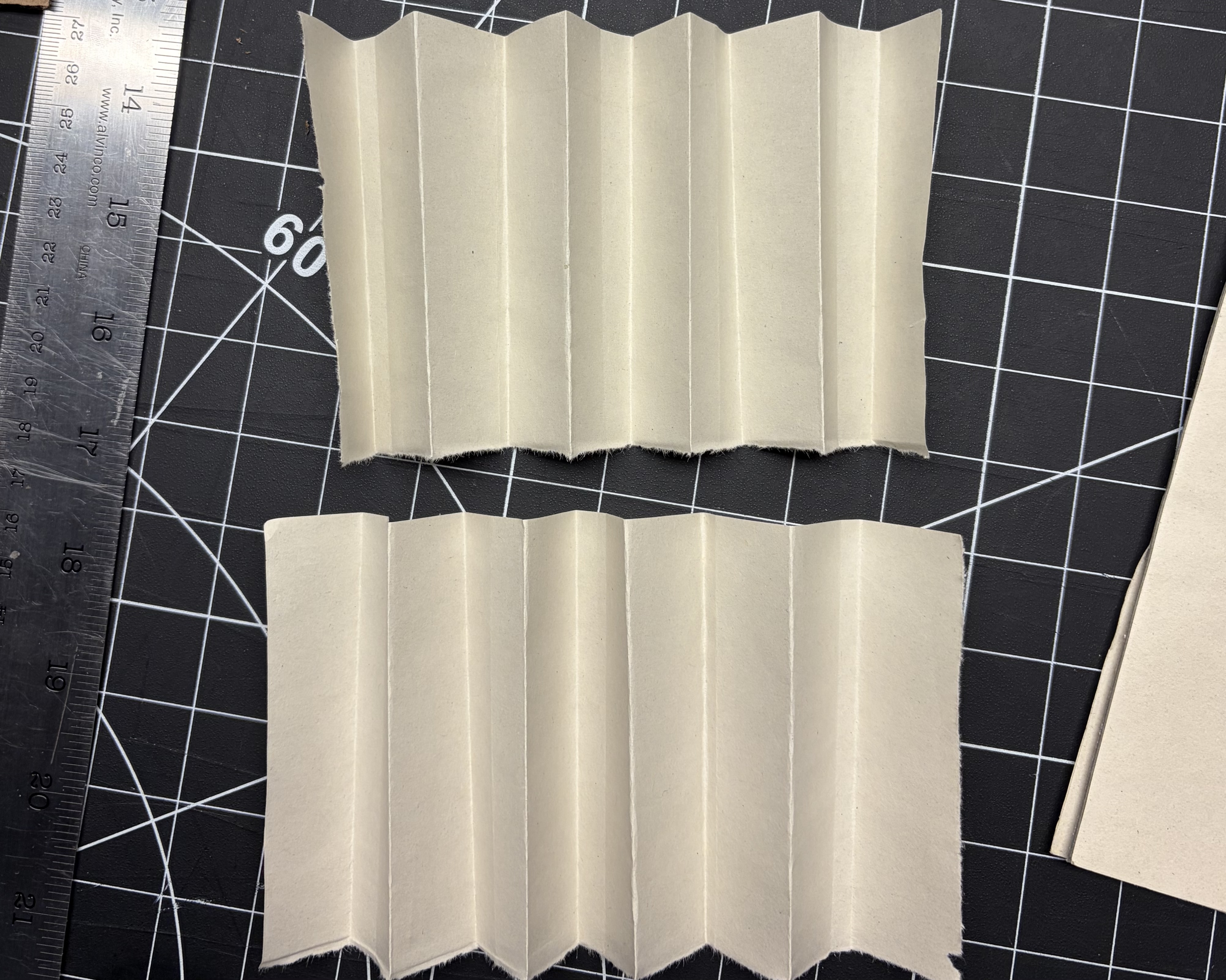 Folding paper into accordian style to mimic paper lantern styles